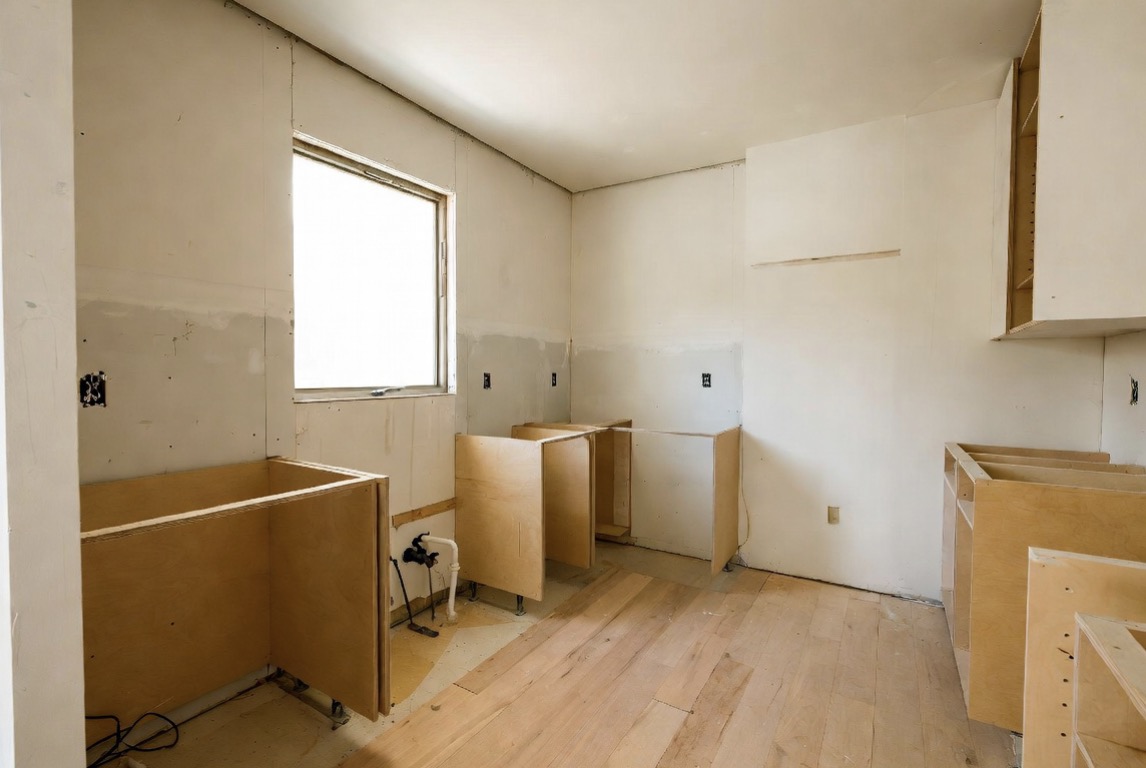 Kitchen remodel in progress — cabinetry install
